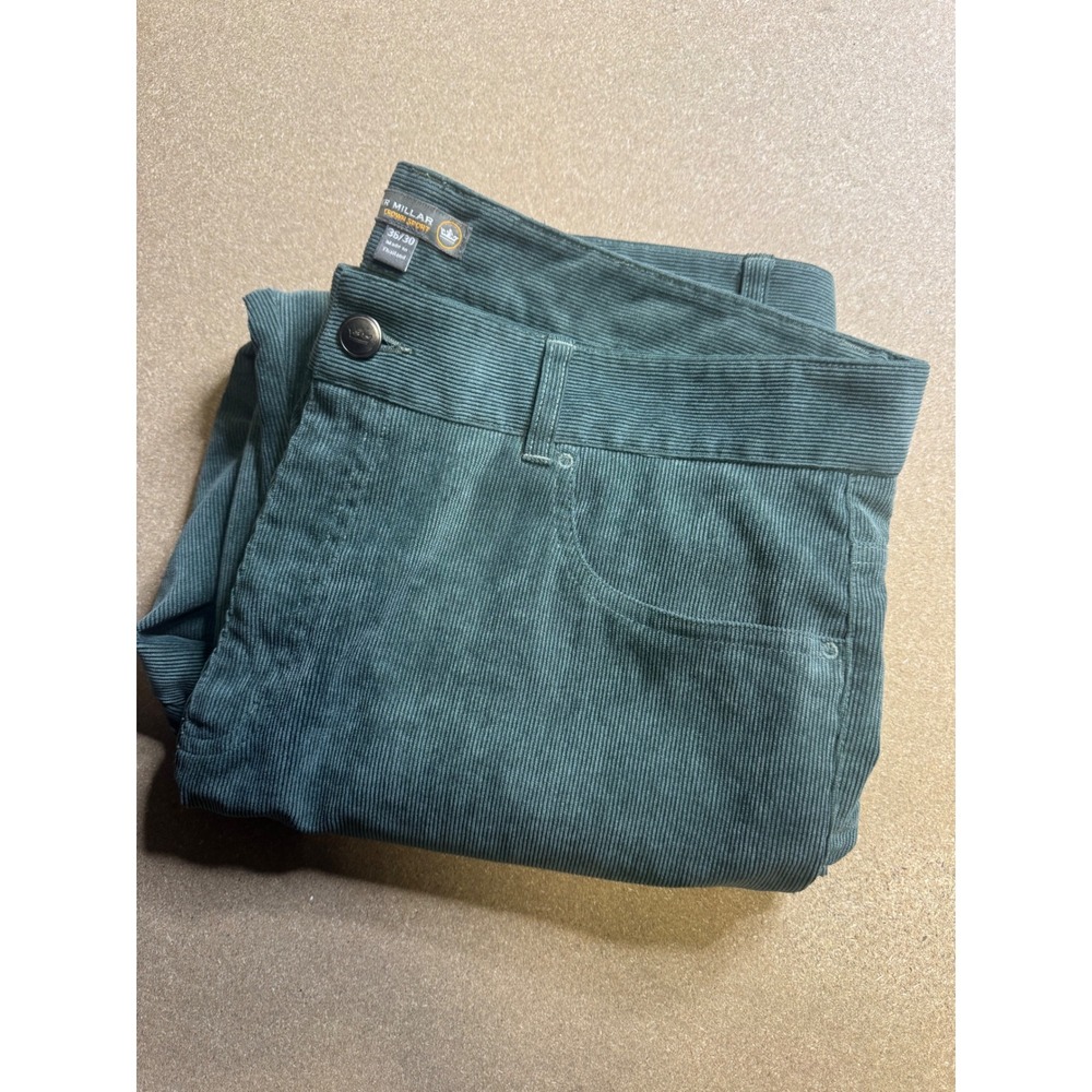 Peter Millar Crown Sport Mens 36x30 Corduroy Pants Dark Green 5-Pocket Trousers‎